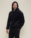 Men's Fur Hoodie | Slate Black Leopard