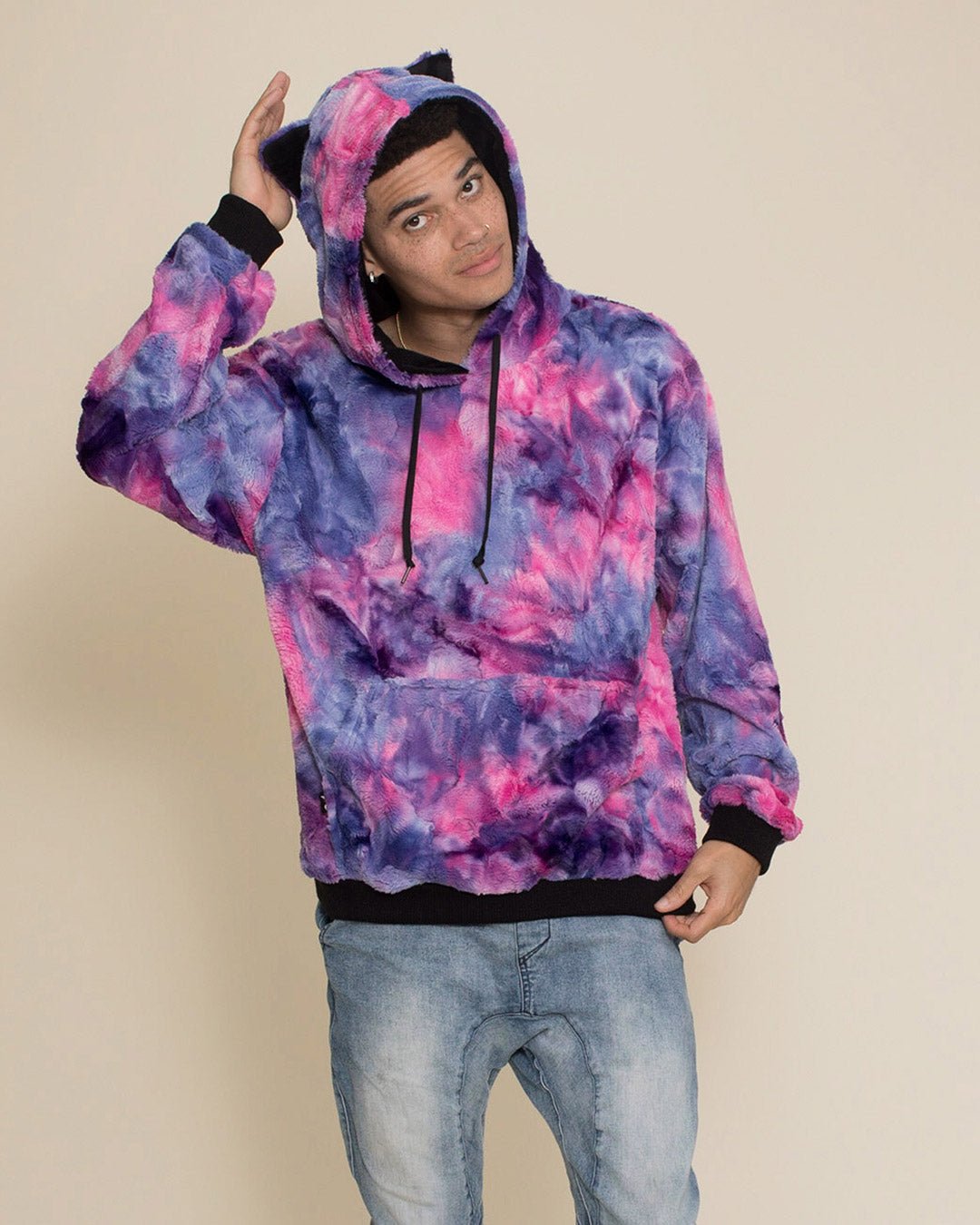 Blue and pink hoodie mens online