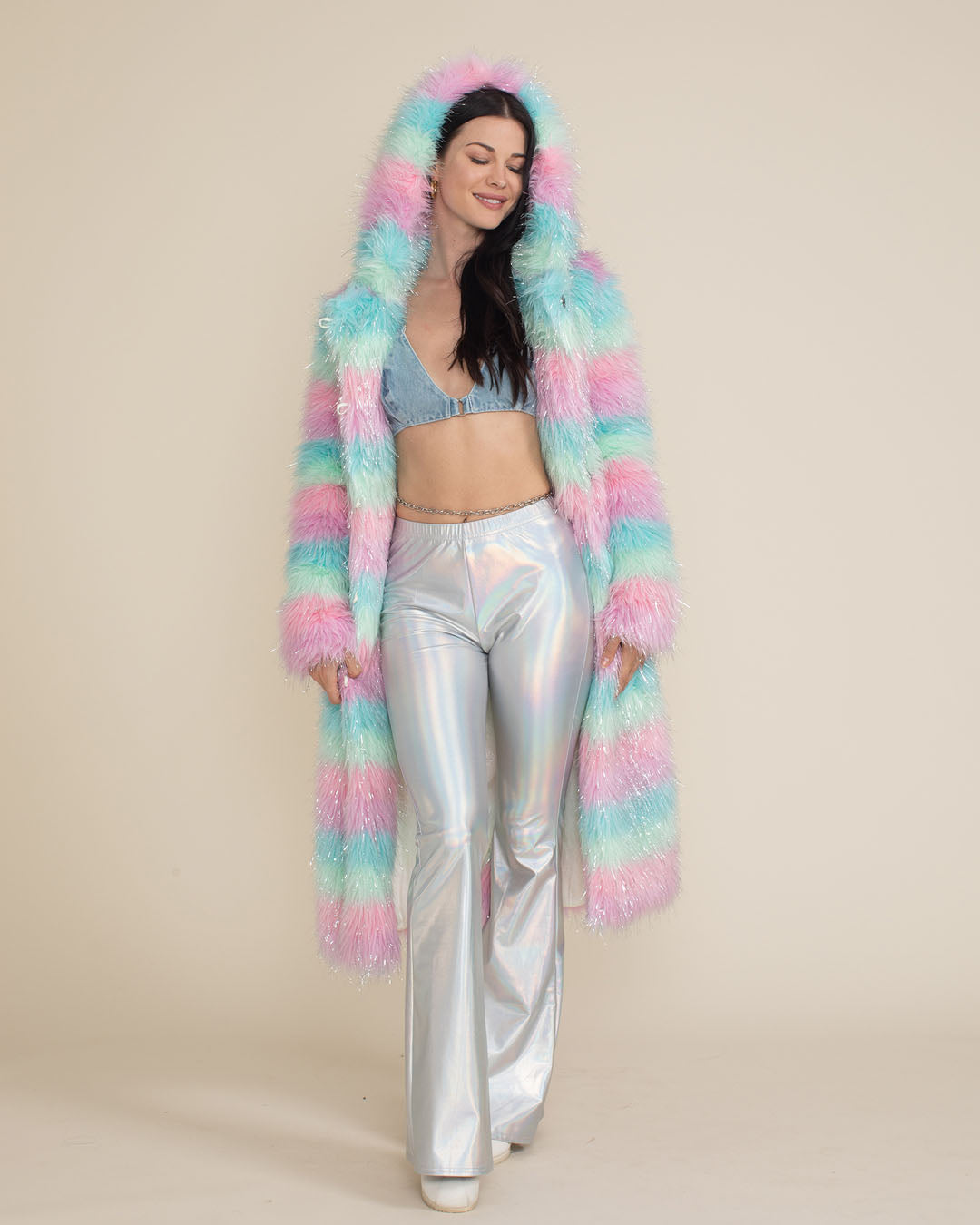 Hooded Women&#39;s Long Faux Fur Coat | Doll Party