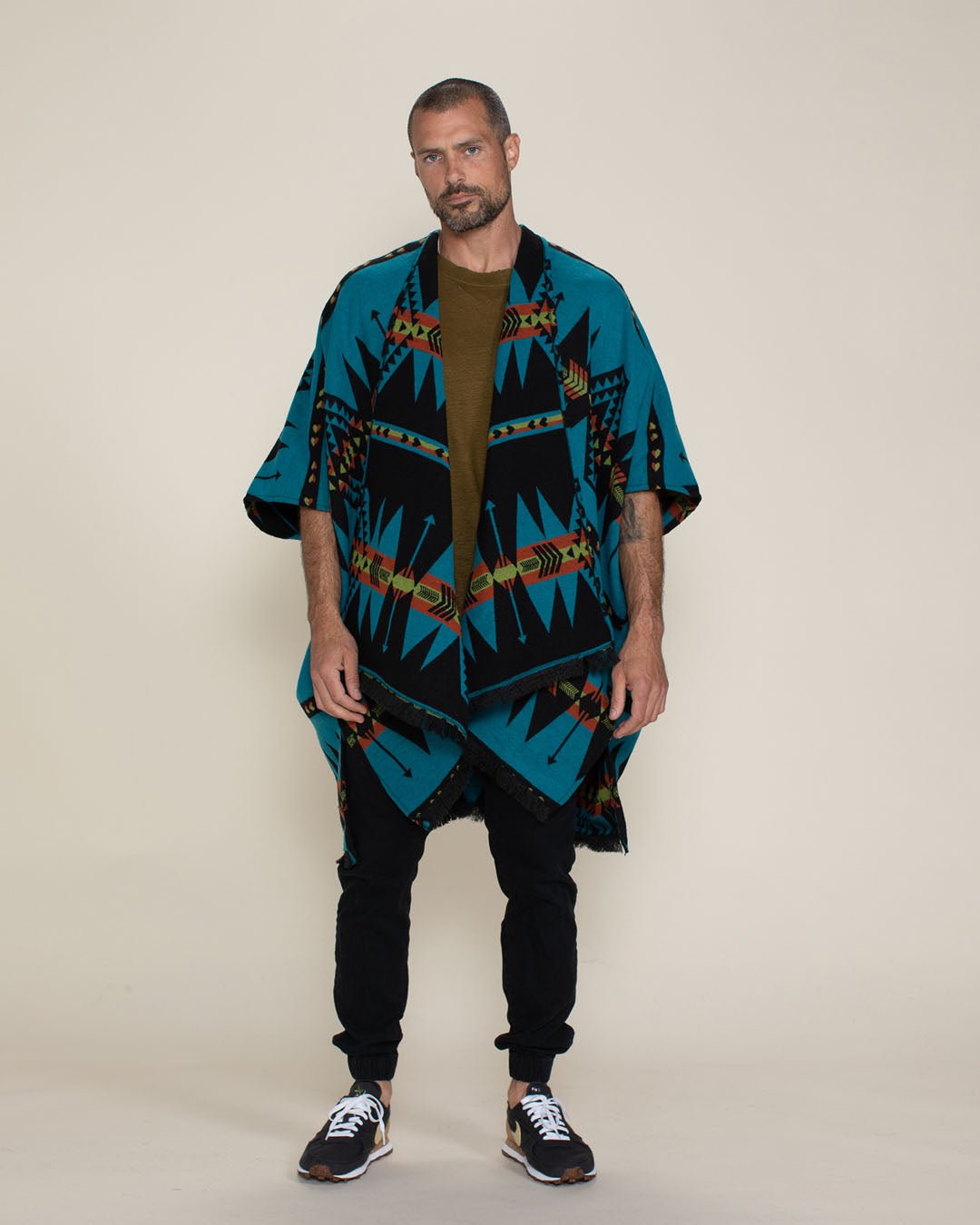 Grey Wolf Fabric Poncho | Men's