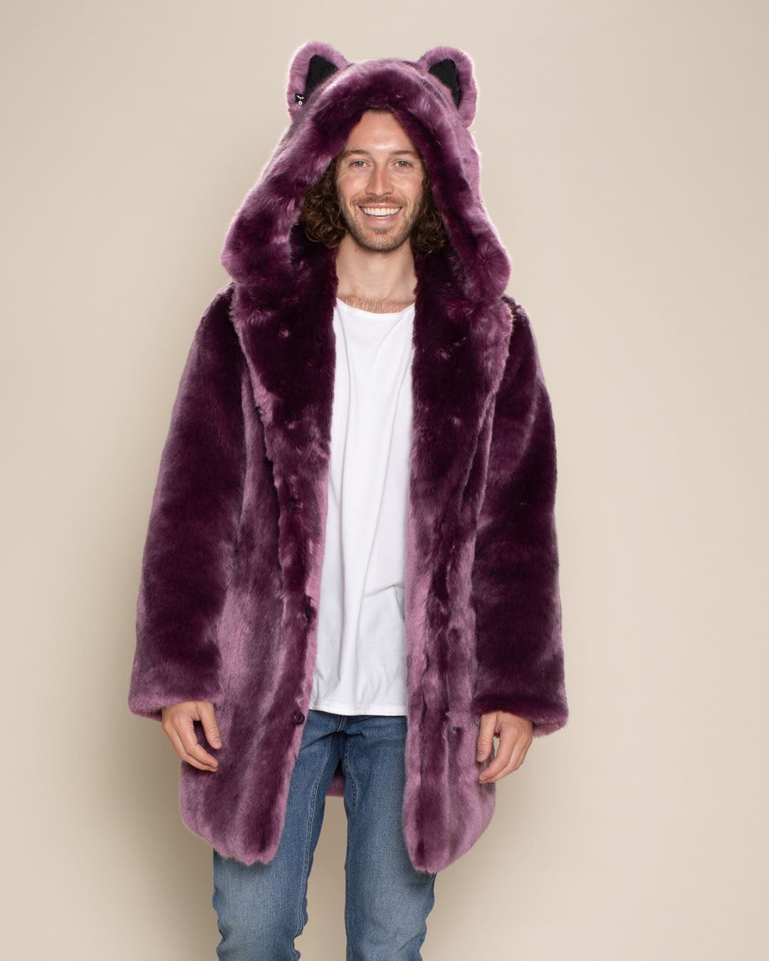 Classic Men's Faux Fur Coat | Lavender Wolf