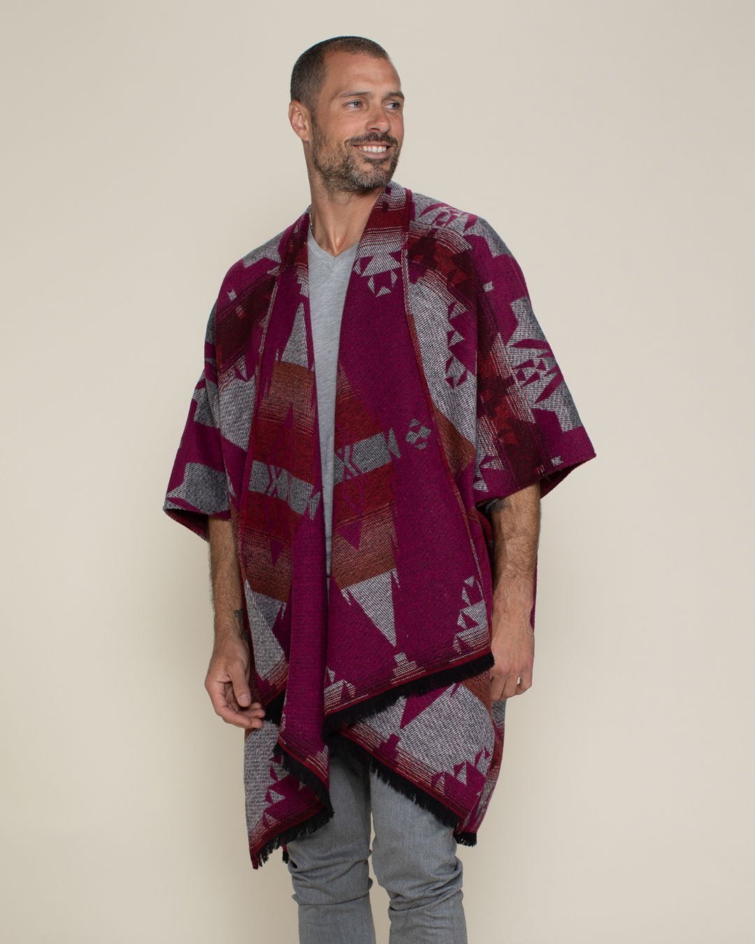 Grey Fox Fabric Poncho | Men's