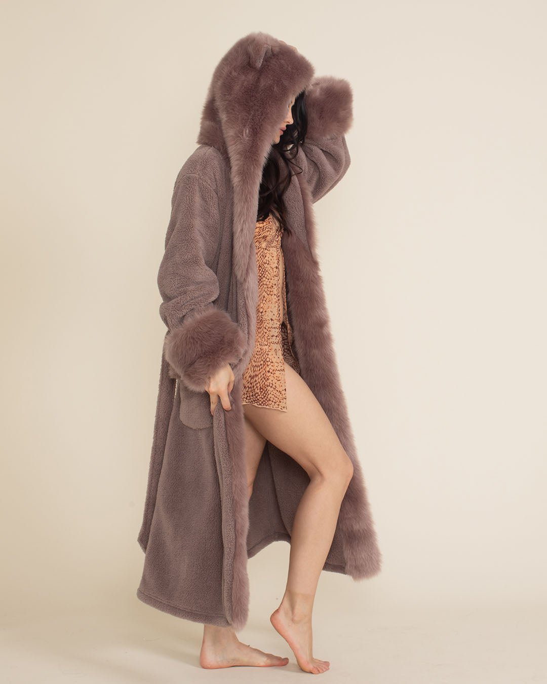 Mauve Kitty Classic Faux Fur Robe | Women's