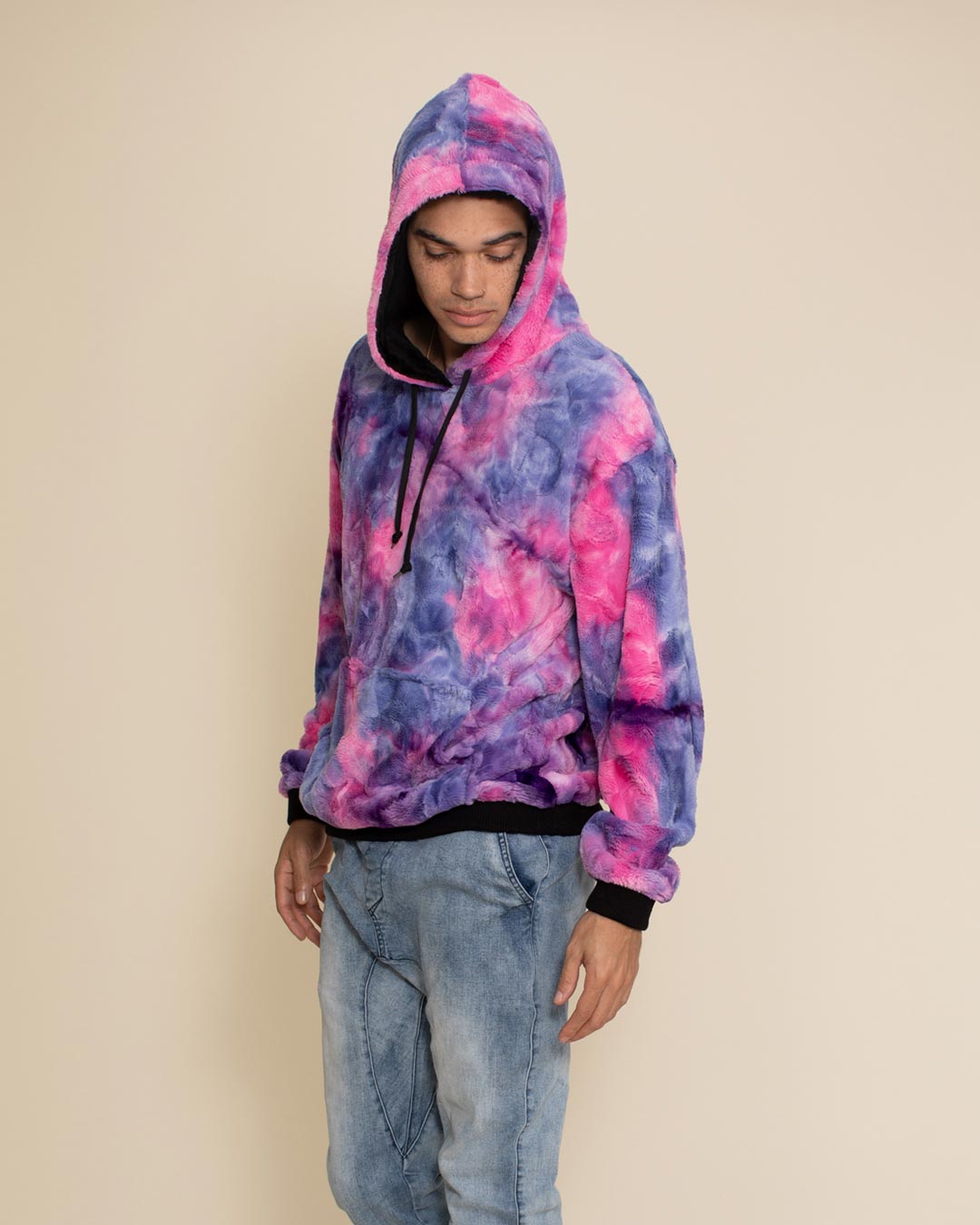 Men's Fur Hoodie | Tie-Dye Cotton Candy Cat