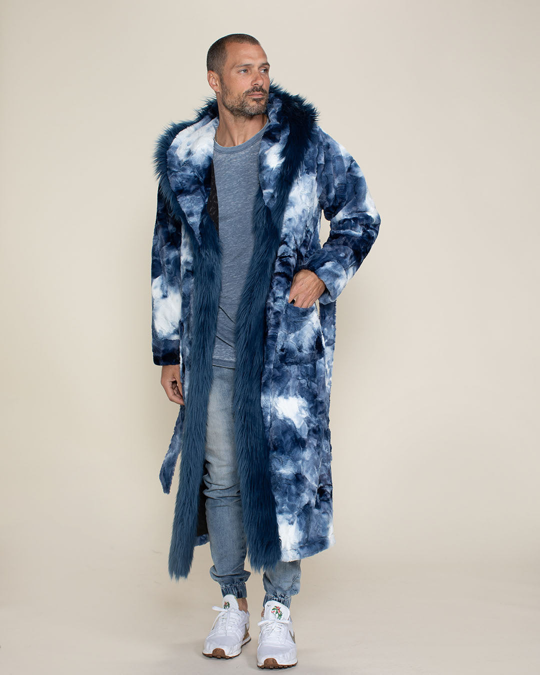 Tie-Dye Shearling Bathrobe Coat - Men - Ready-to-Wear