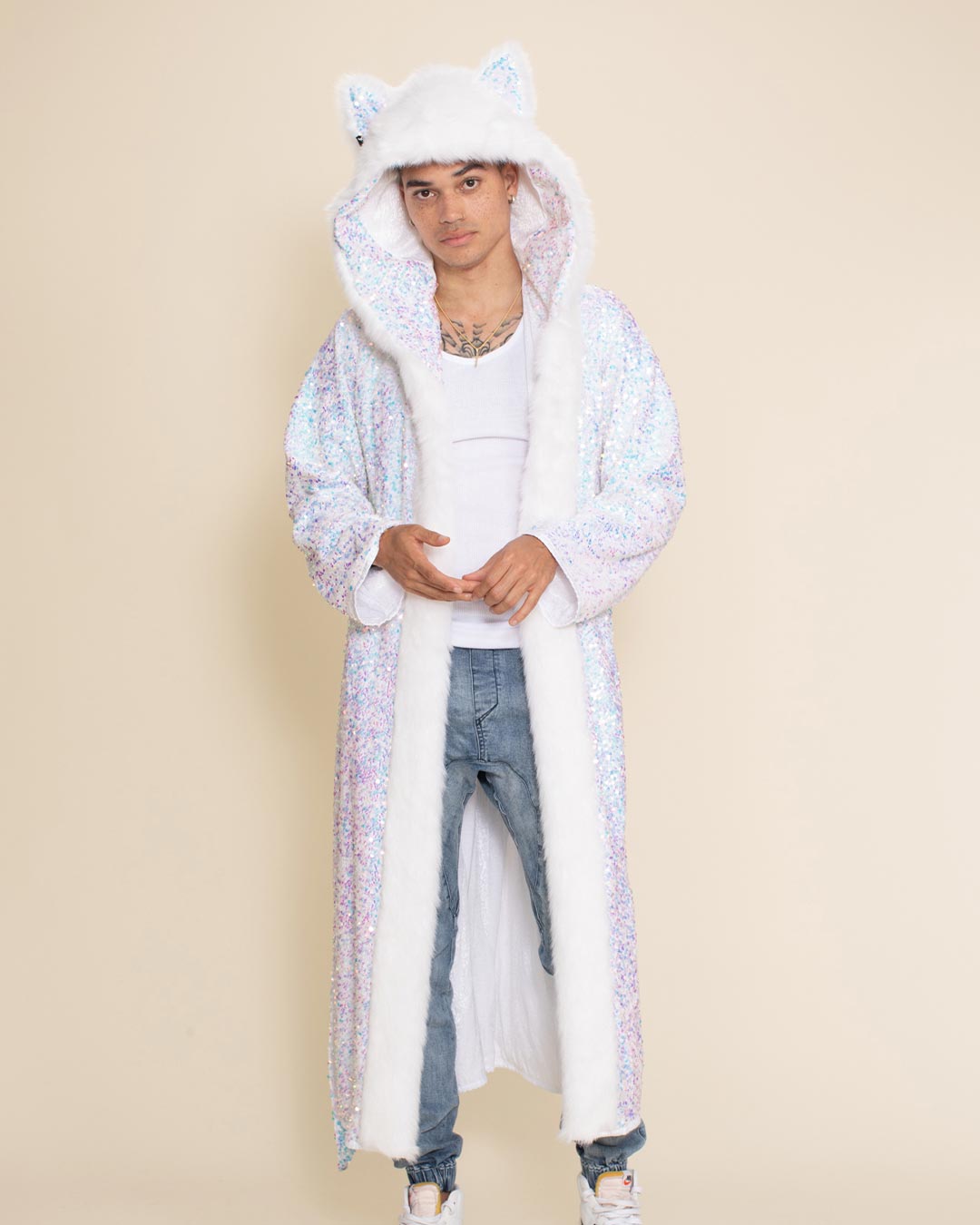 Sequin Fabric authentic Hooded Robe