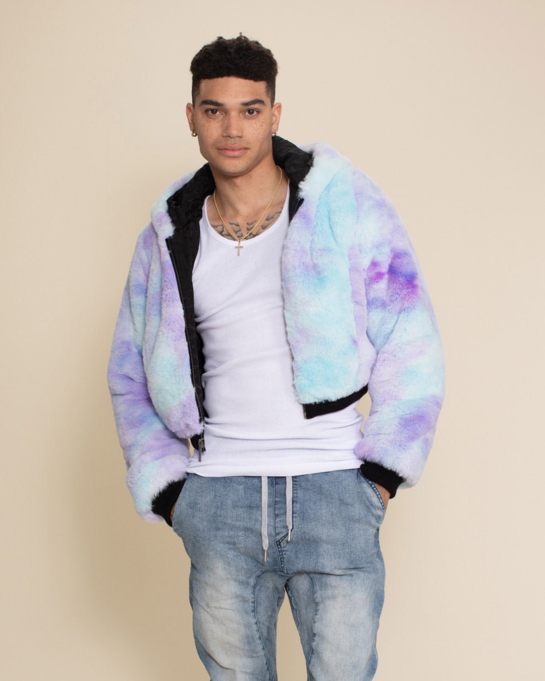 Mer Cat Classic Collector Edition Faux Fur Cropped Jacket | Men's