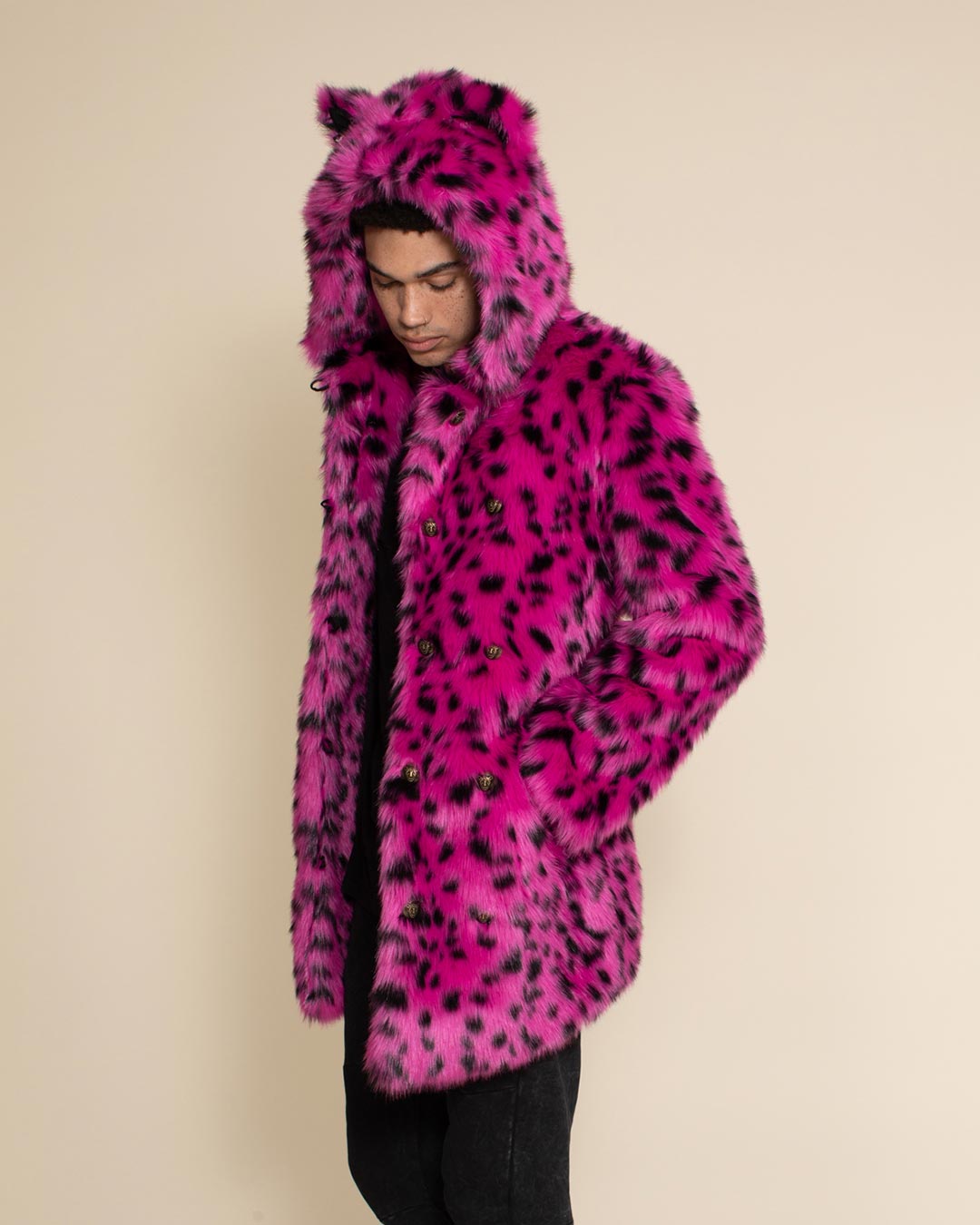 Pink Cheetah Classic Collector Edition Faux Fur Coat | Men's