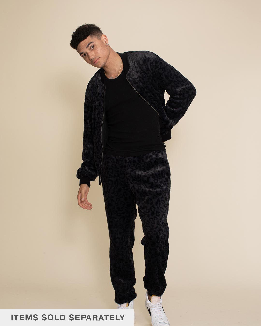 Men's Designer Sweatpants | Slate Black Leopard