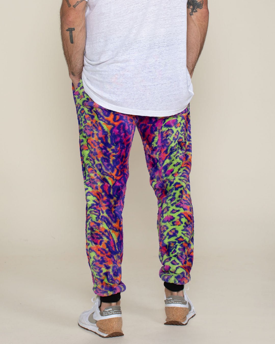 Men's Designer Sweatpants | Neon Disco Cat