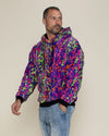 Classic Men's Fur Hoodie | Neon Disco Cat