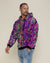 Classic Men's Fur Hoodie | Neon Disco Cat