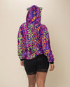 Classic Women's Fur Hoodie | Neon Disco Kitty