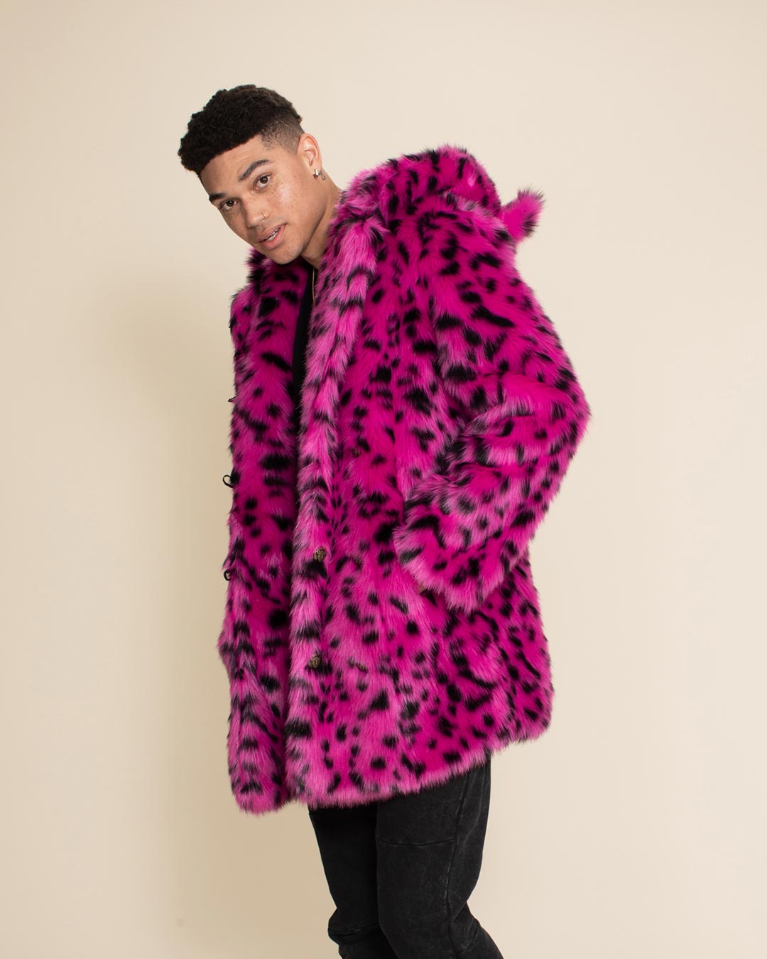 Pink Cheetah Classic Collector Edition Faux Fur Coat | Men's