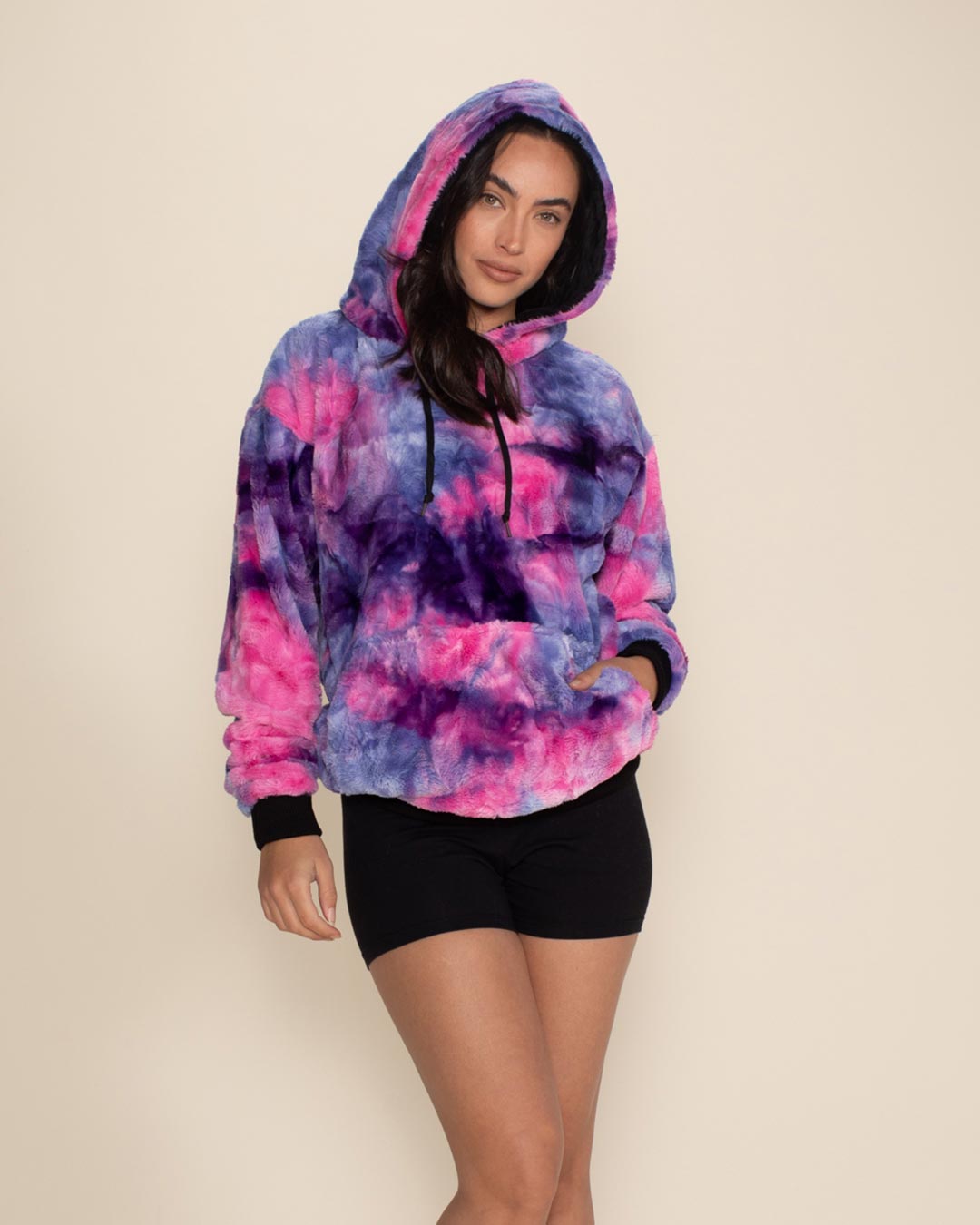 Women&#39;s Fur Hoodie | Tie-Dye Cotton Candy Kitty