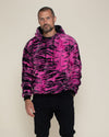 Classic Men's Fur Hoodie | Pink Raspberry Tiger