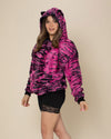 Classic Women's Fur Hoodie | Pink Raspberry Tiger