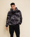 Men's Fur Hoodie | Tie Dye Blue Shark