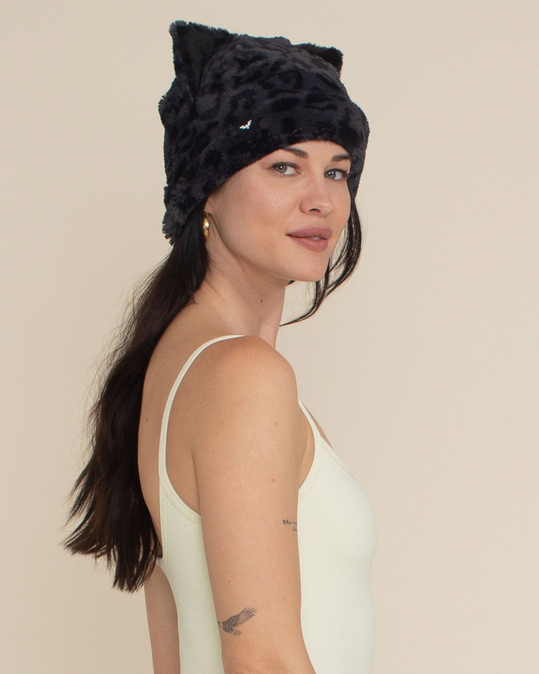 Slate Leopard Classic Faux Fur Beanie | Women's