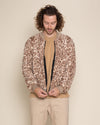 Men's Faux Fur Jacket | Tan Strawberry Leopard