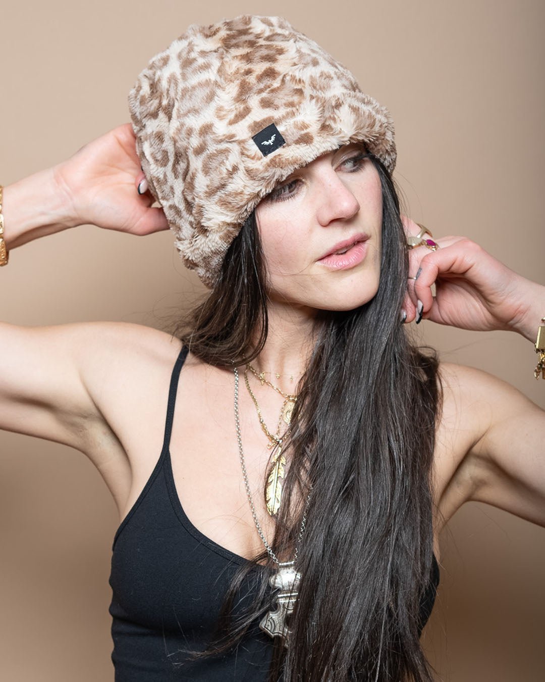 Strawberry Leopard ULTRA SOFT Faux Fur Beanie | Women's