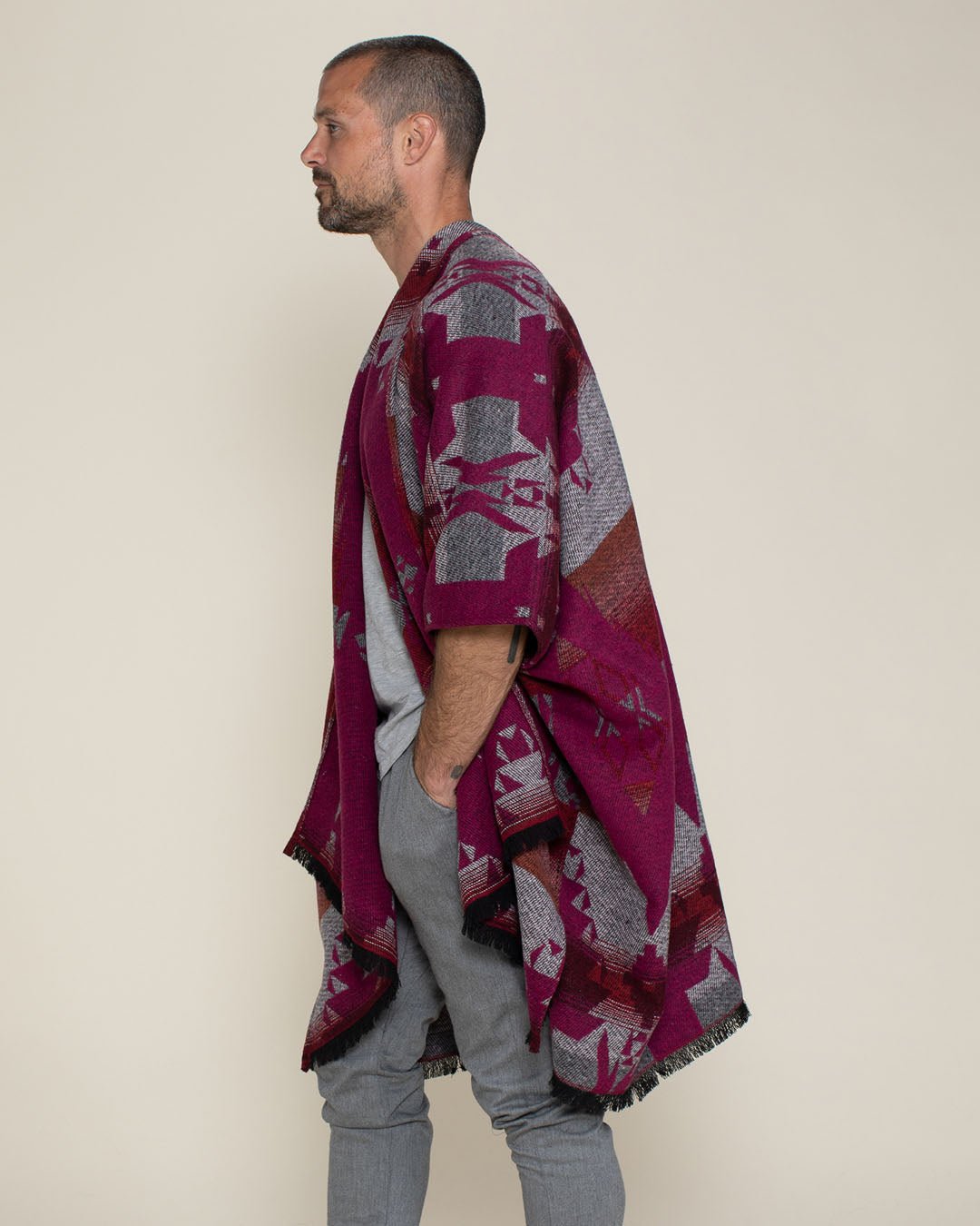 Grey Fox Fabric Poncho | Men's