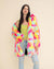 Hooded Women's Faux Fur Coat | Neon Calico Kitty