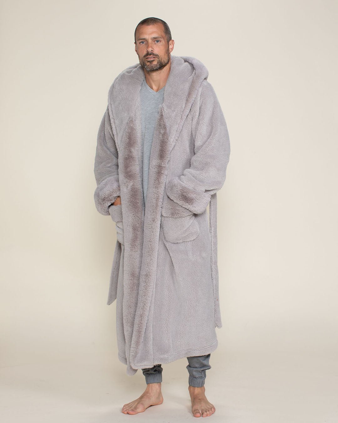 Classic Men's Luxury Grey Robe | Silver Fox