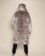 Classic Men's Long Faux Fur Coat | Silver Leopard