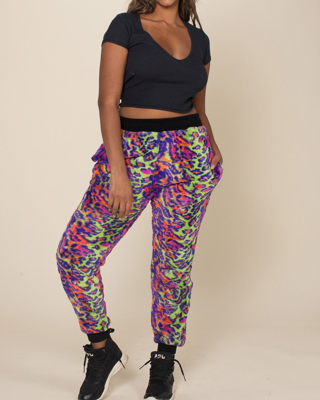 Women's Lounge Pants | Neon Disco Kitty