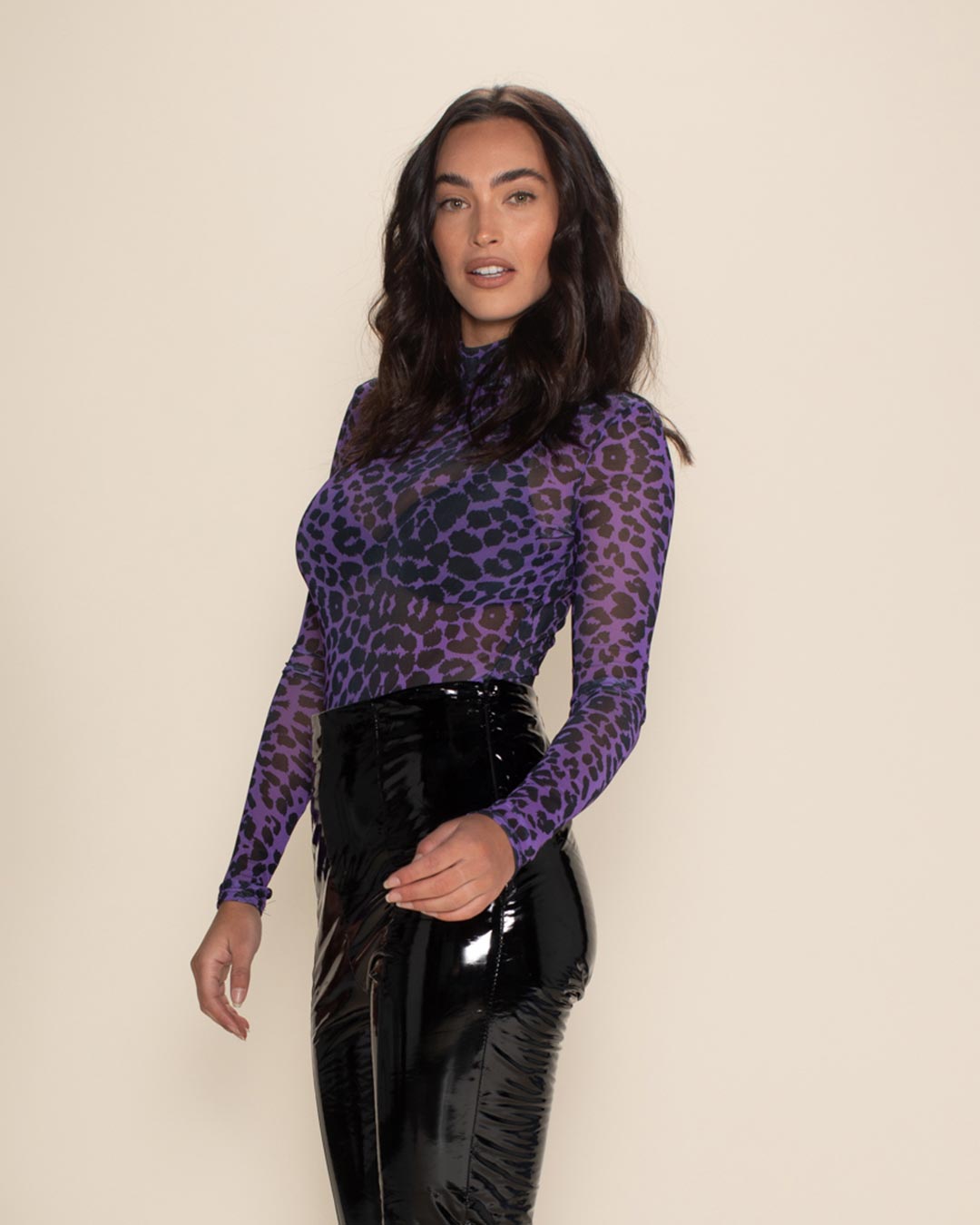 Women's Purple Mesh Bodysuit | Violet Panther