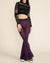 Women's Velvet Flare Pant | Violet Purple Burnout Leopard