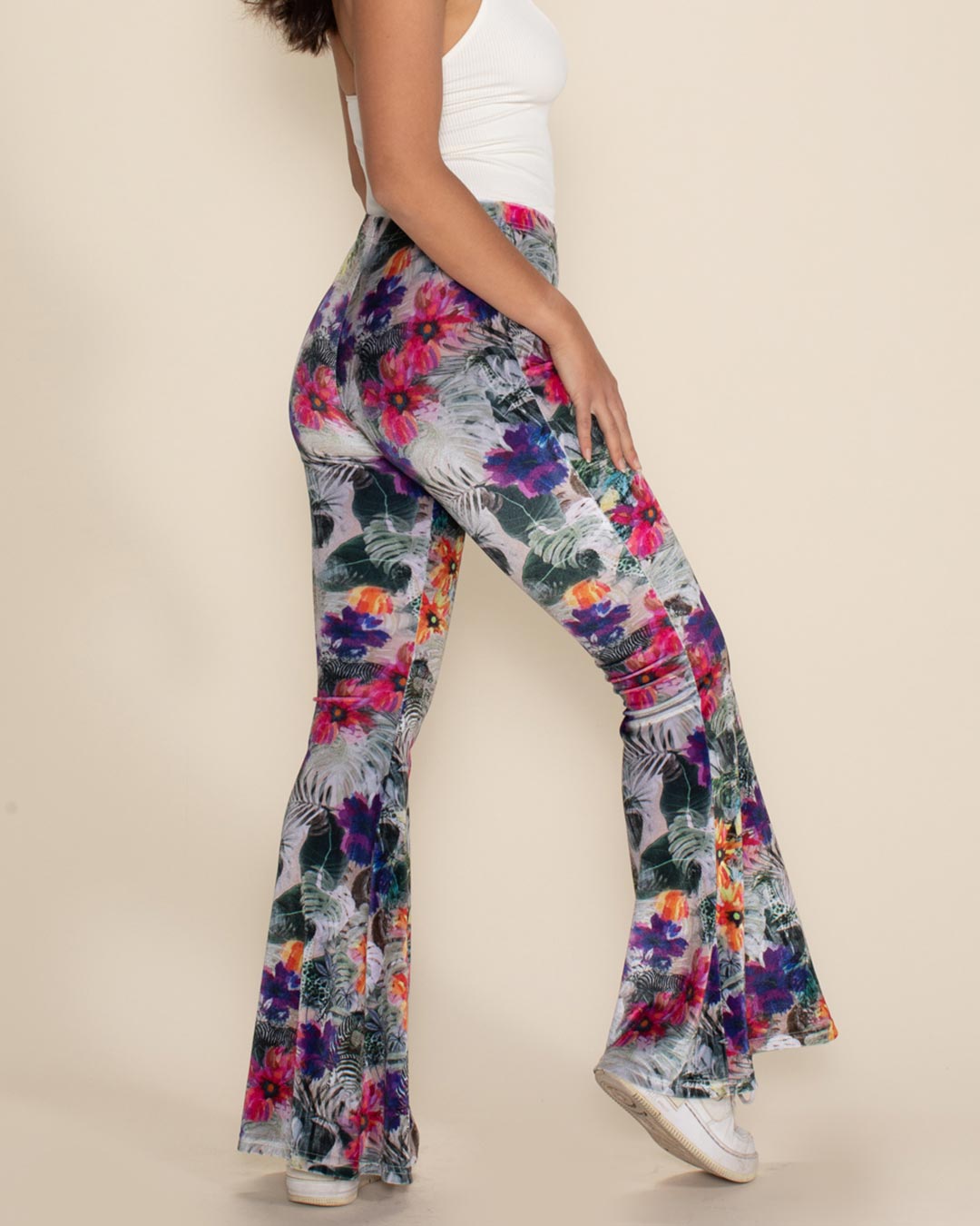 Women's Velvet Flare Pant | Safari Garden