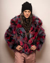 Women's Colorful Faux Fur Jacket | Crimson Cat