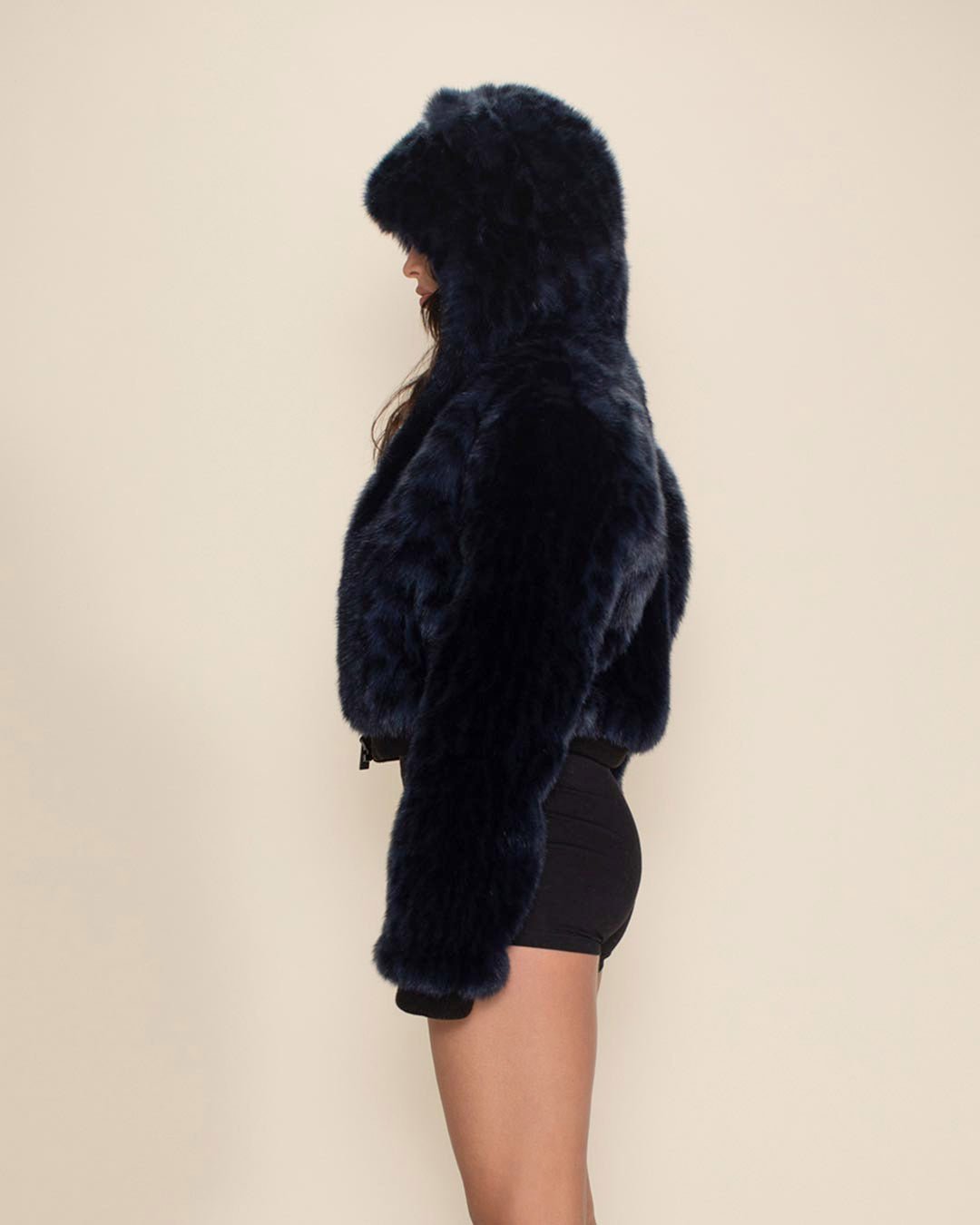 Indigo Leopard Classic Collector Edition Faux Fur Cropped Jacket | Women's