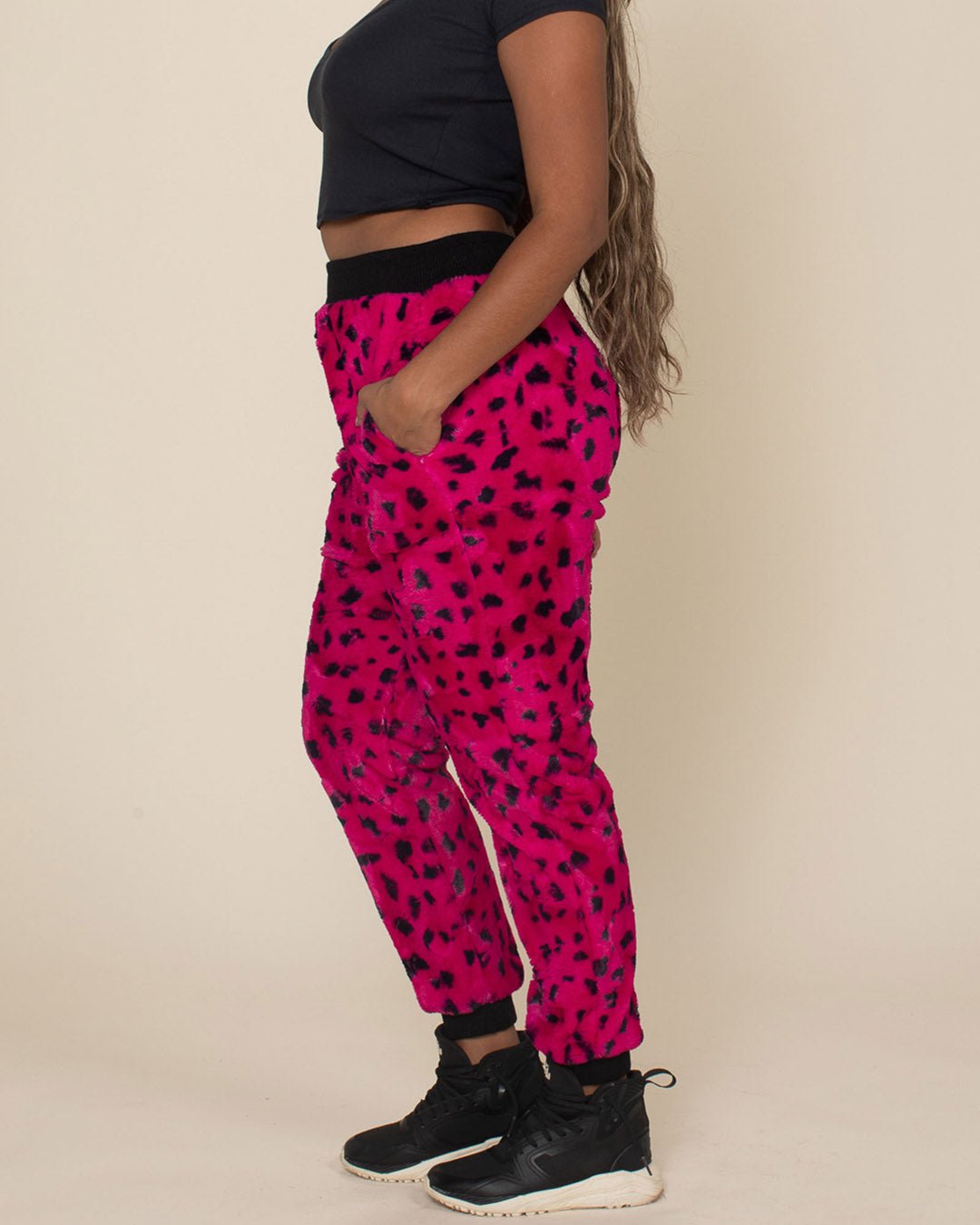 Pink Cheetah ULTRA SOFT Faux Fur Sweatpants | Women's