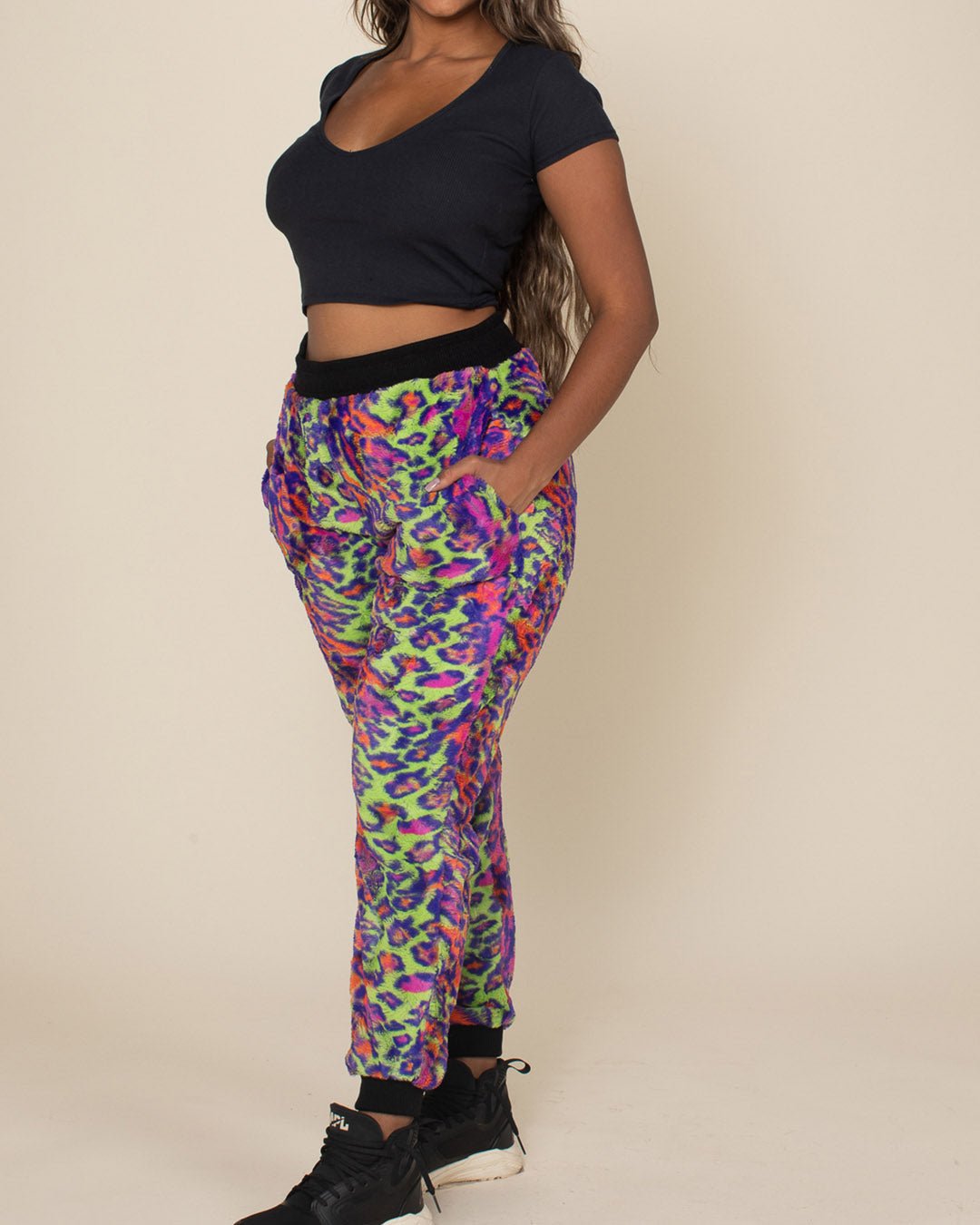 Women's Lounge Pants | Neon Disco Kitty