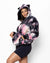 Classic Women's Fur Hoodie | Tie Dye Leopard