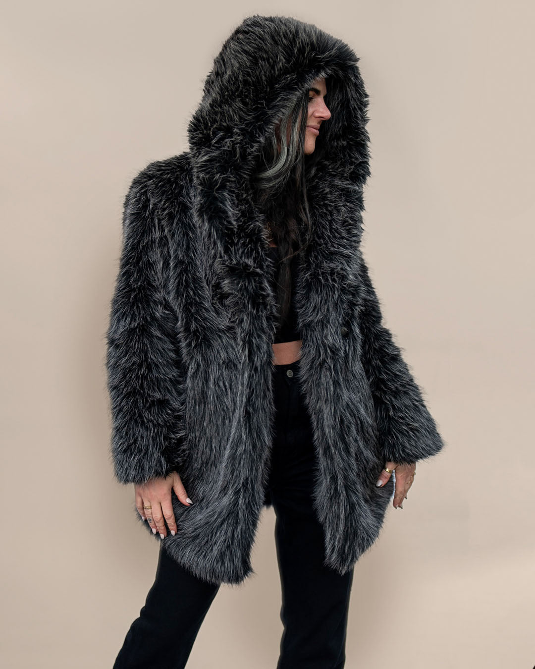 Faux Fur Coat Womens Hooded Mackenzie River Wolf SpiritHoods