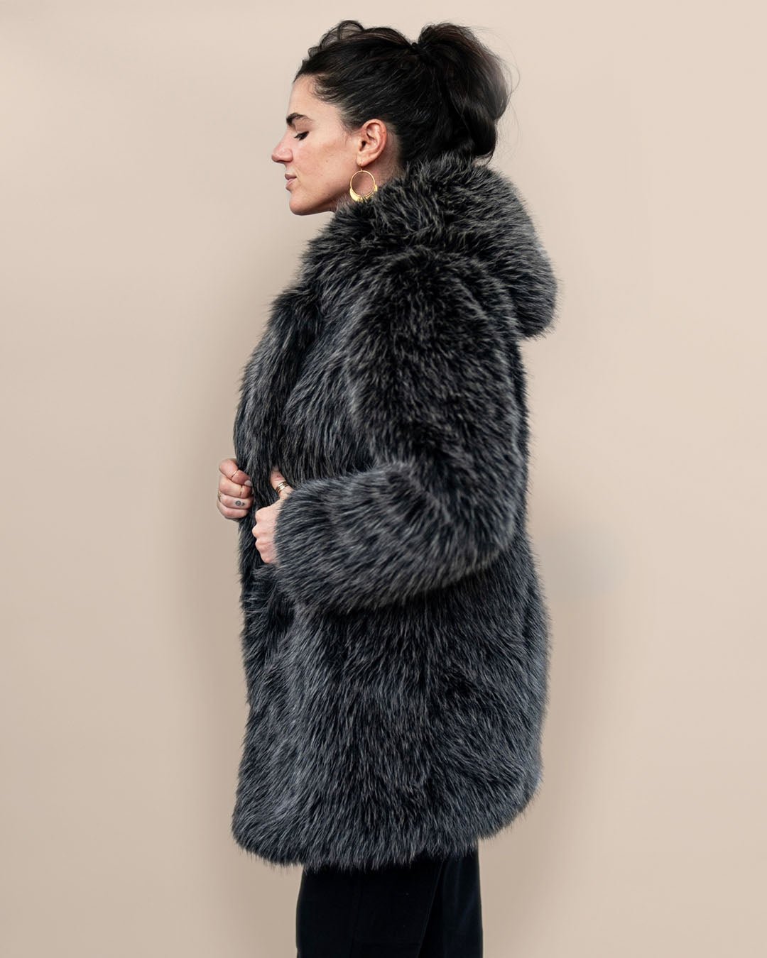 Hooded Women's Faux Fur Coat | Mackenzie River Wolf