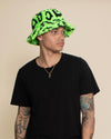 Men's Fur Bucket Hat | Neon Green Leopard