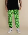 Men's Designer Sweatpants | Neon Green Leopard