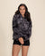 Women's Fur Hoodie | Tie Dye Blue Shark