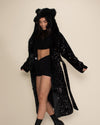 Classic Women's Long Sequin Coat | Black Panther