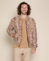 Men's Faux Fur Jacket | Tan Strawberry Leopard