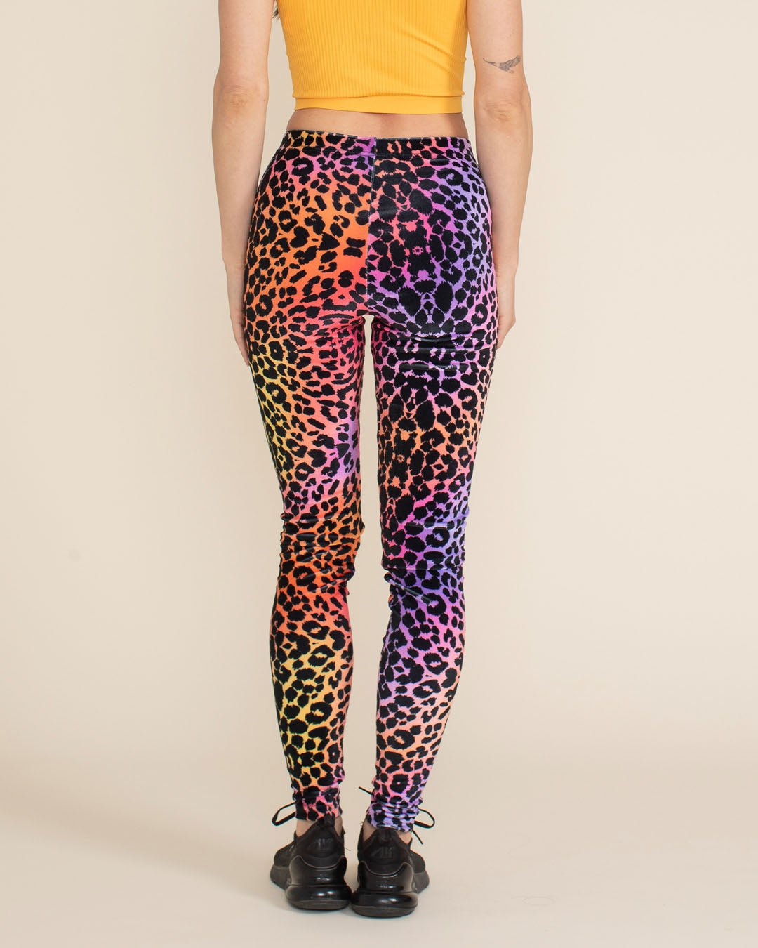 Women's Velvet Leggings | Sunset Leopard