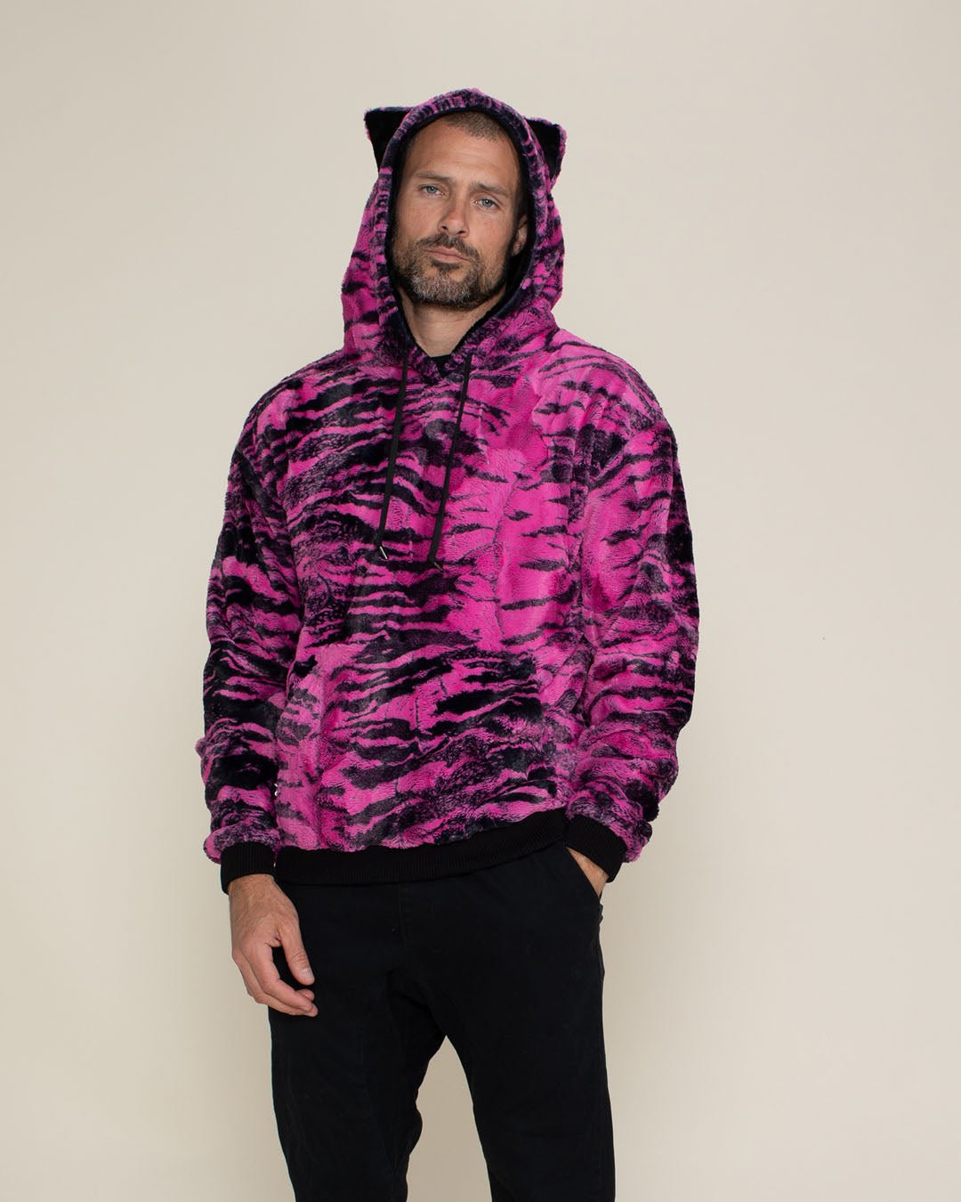 Fur Hoodie in Pink for Men SpiritHoods