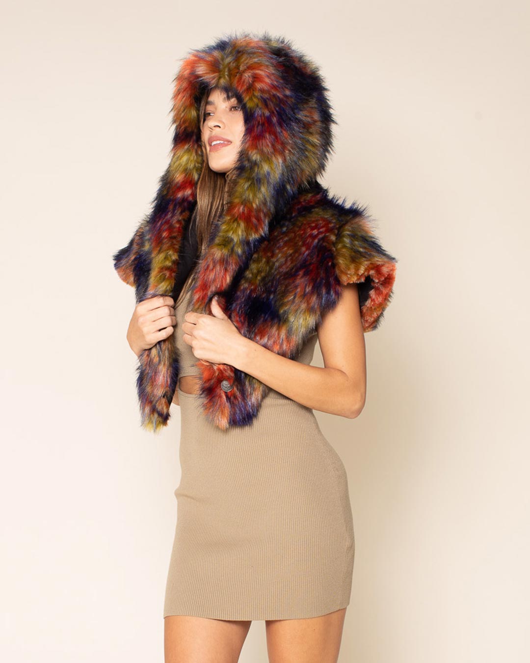 Parrot Collector Edition Hooded Faux Fur Shawl | Women's