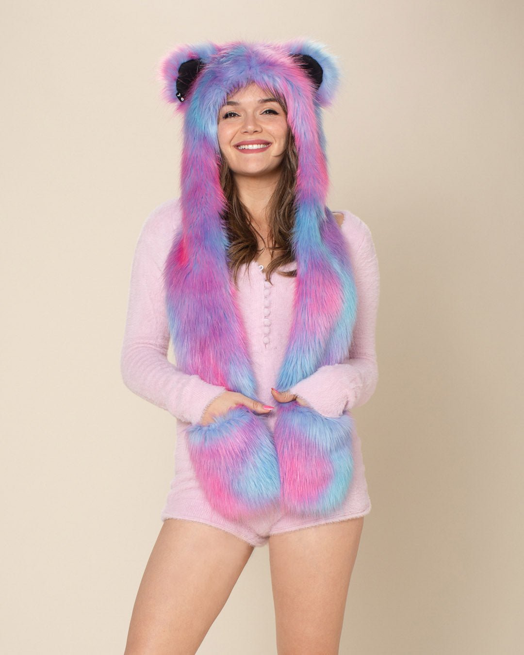 Cotton Candy Bear Collector Edition Faux Fur Hood | Women's