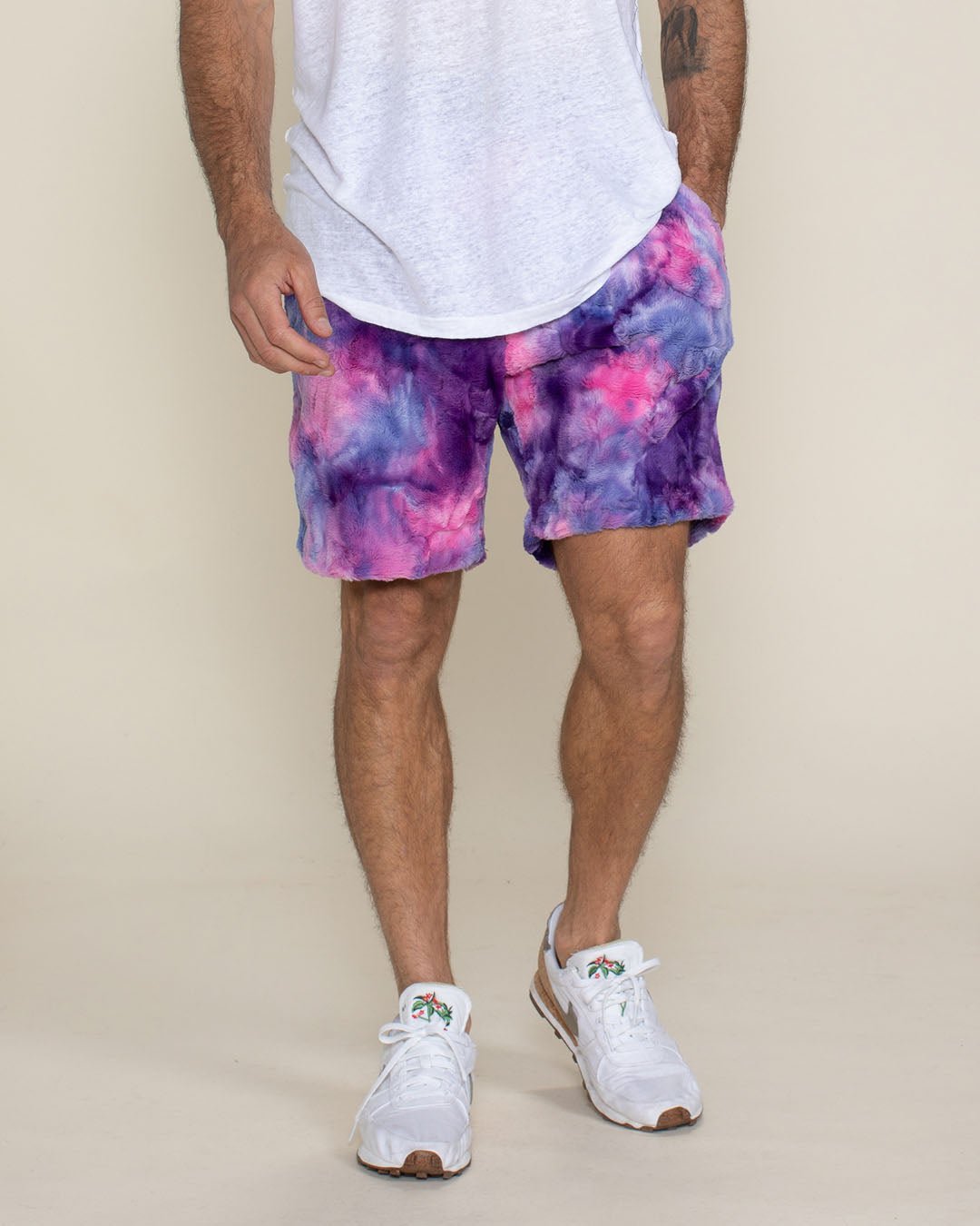 Cotton Candy Cat Ultra Soft Faux Fur Sweat Shorts | Men's